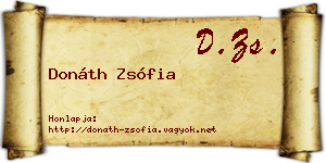 Donáth Zsófia névjegykártya